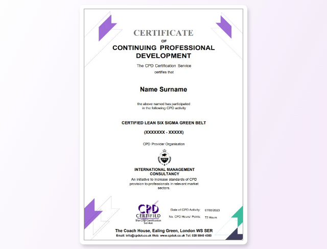 LSSGB CPD Certificate Sample